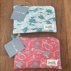 Set of 2 Reyn Spooner / United Airlinea Blue and Red Hawai’i amenity kit Pouches